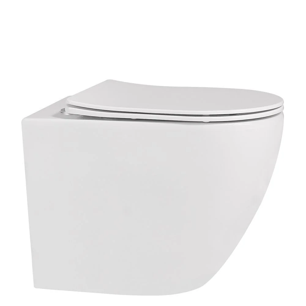 Унитаз приставной ABBER Bequem AC1111 белый, безободковый с крышкой микролифт Унитаз приставной ABBER Bequem AC1111 белый, безободковый с крышкой микролифт