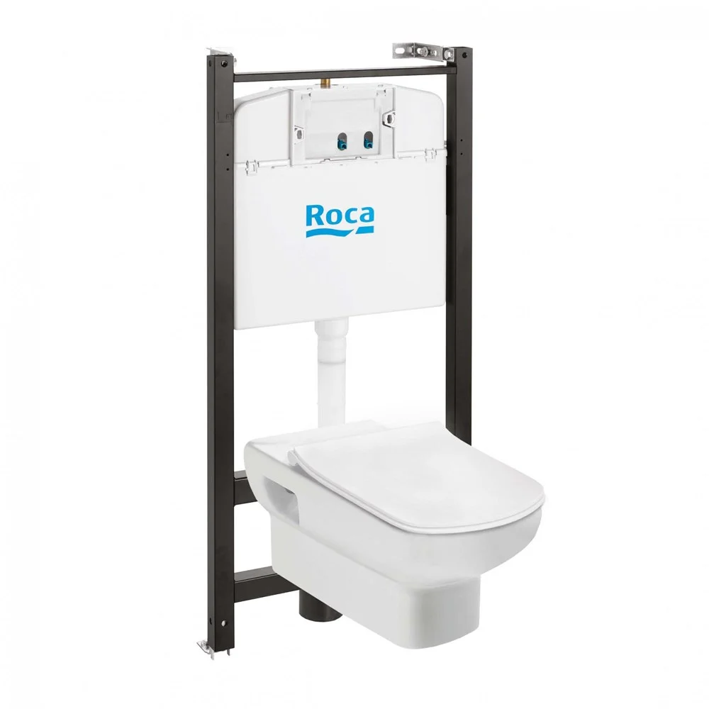 Комплект унитаза Roca Dama Senso 893104680 с инсталляцией;сиденьем дюропласт;без панели смыва Комплект унитаза Roca Dama Senso 893104680 с инсталляцией;сиденьем дюропласт;без панели смыва