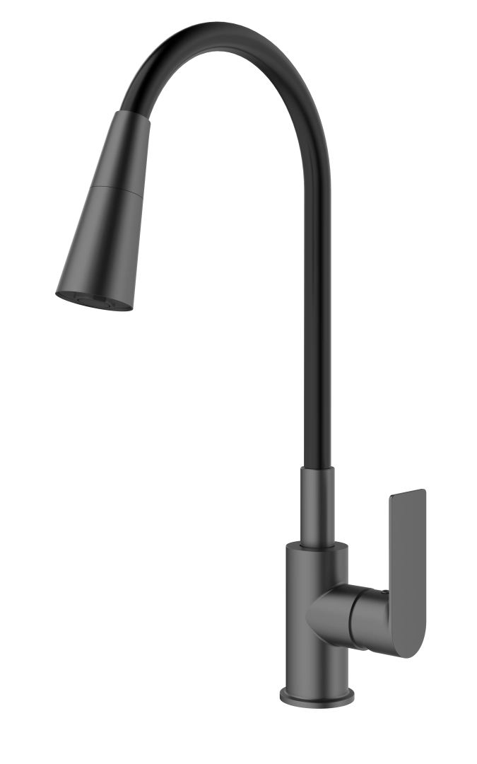 Смеситель для кухни Splenka S05.43.09 с гибким изливом, графит Смеситель для кухни Splenka S05.43.09 с гибким изливом, графит