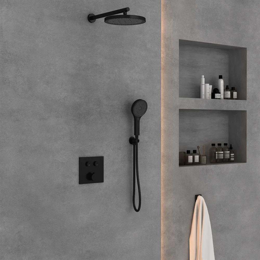 Душевая система Vincea VSFW-4212MB встраиваемая, 2 режима, черный Душевая система Vincea VSFW-4212MB встраиваемая, 2 режима, черный