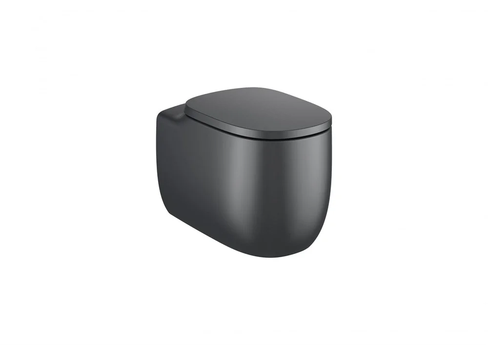 Унитаз приставной Roca Beyond rimless, оникс матовый 3470B7640 Унитаз приставной Roca Beyond rimless, оникс матовый 3470B7640