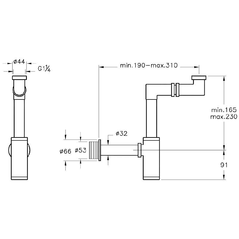 Детальная картинка товара «сифон для раковины vitra syphon a45133 хром»
