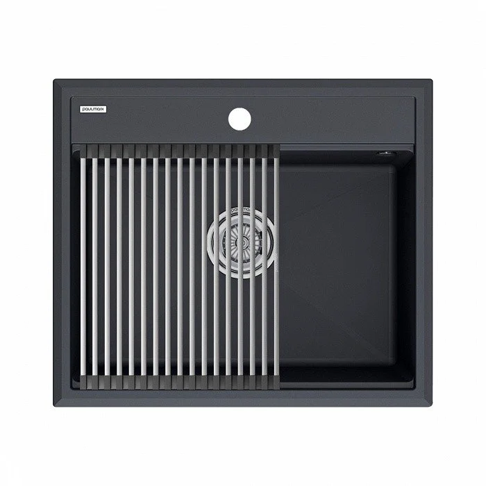 Кухонная мойка Paulmark STEPIA 60 с ролл-матом STEP брашированная PM115951-AN+R375-BS Кухонная мойка Paulmark STEPIA 60 с ролл-матом STEP брашированная PM115951-AN+R375-BS
