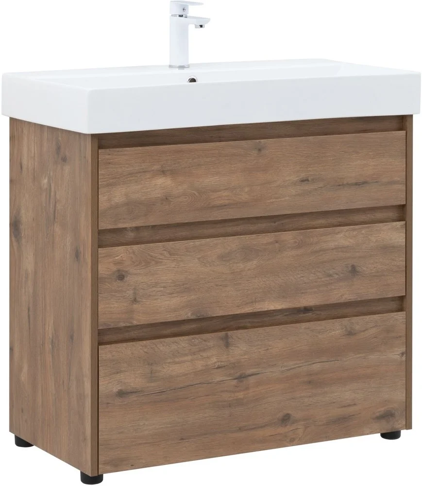 Тумба под раковину Aquanet Nova Lite 85 дуб рустикальный (3 ящика) 00302477 Тумба под раковину Aquanet Nova Lite 85 дуб рустикальный (3 ящика) 00302477