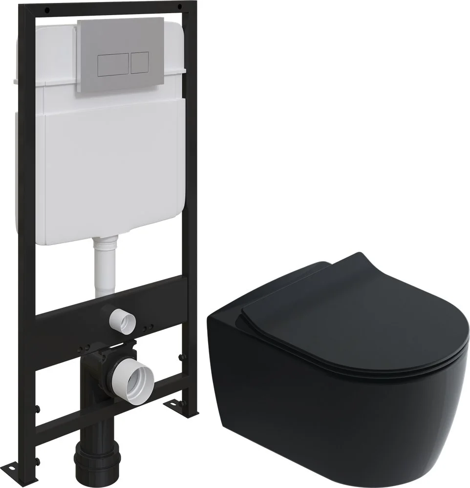 Комплект Унитаз подвесной STWORKI Ноттвиль SETK3104-2616 безободковый, с микролифтом, черный + Систе 587696 Комплект Унитаз подвесной STWORKI Ноттвиль SETK3104-2616 безободковый, с микролифтом, черный + Систе 587696