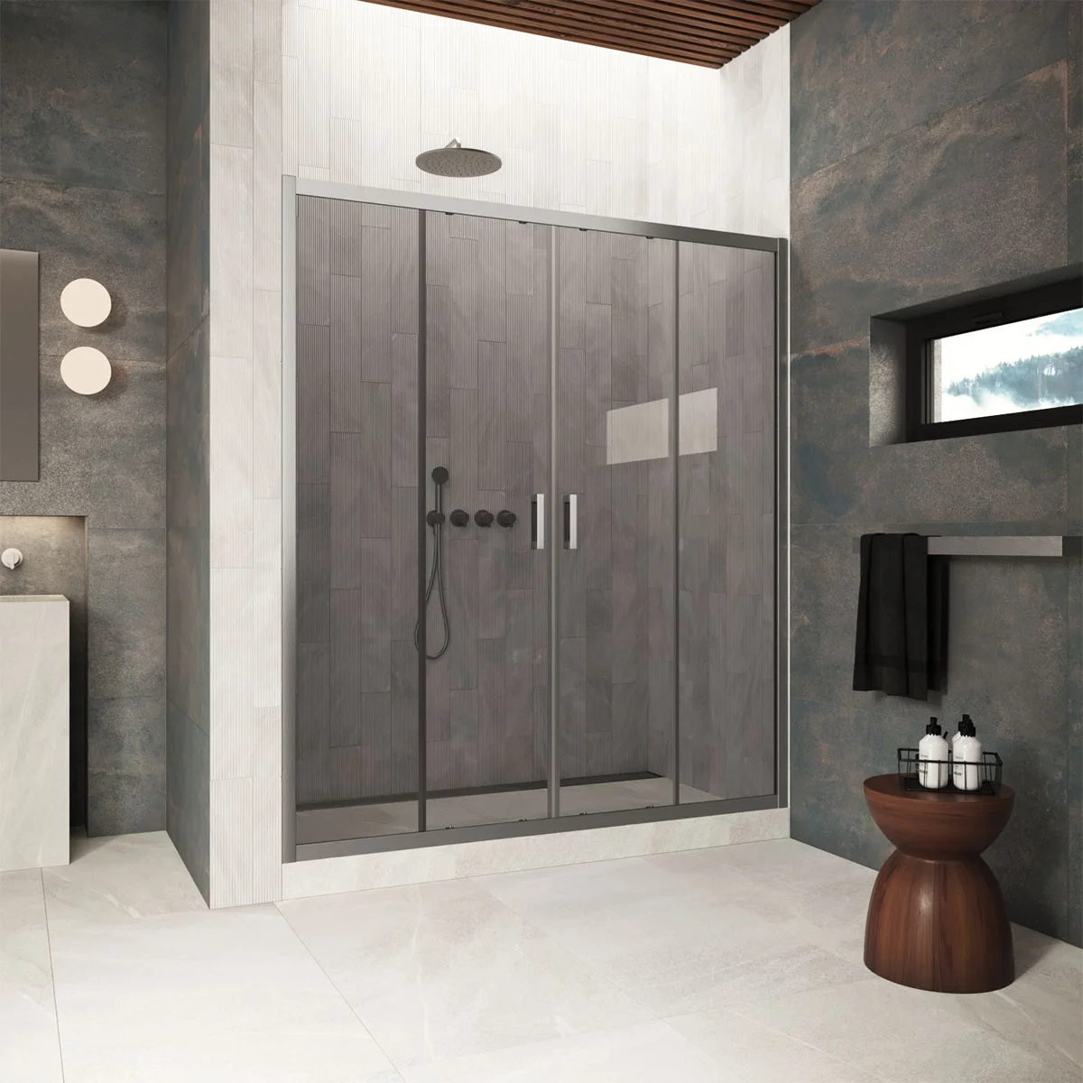 Душевая дверь Vegas-glass Z2P Protec 150 11 07 1500 мм, профиль оружейная сталь, стекло графит Душевая дверь Vegas-glass Z2P Protec 150 11 07 1500 мм, профиль оружейная сталь, стекло графит