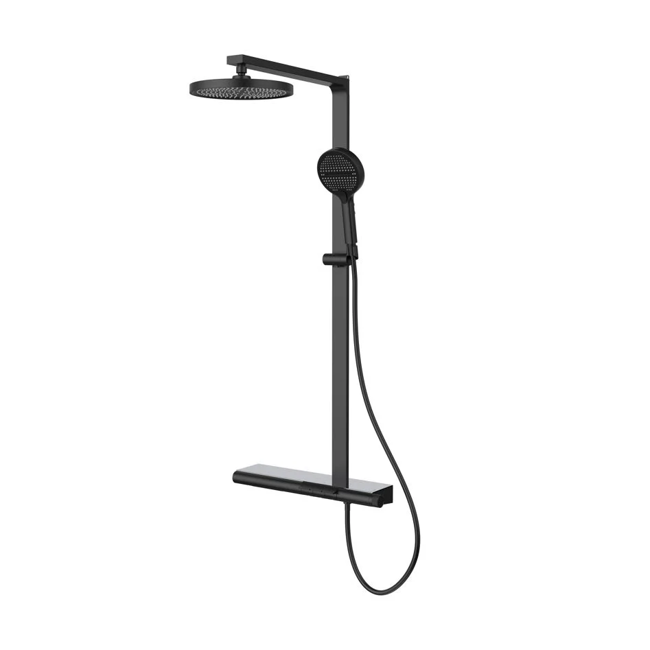 Душевая система Vincea Arco VSFS-4AR1MB с изливом, черный матовый Душевая система Vincea Arco VSFS-4AR1MB с изливом, черный матовый