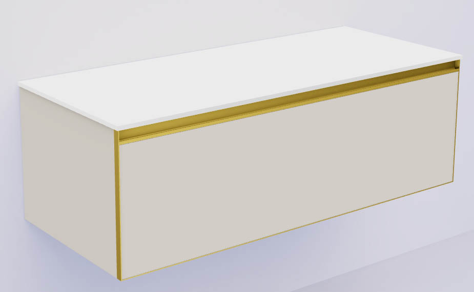Тумба под раковину Armadi Art QUATRO 790-M1-120-CM-MG-LED 120 см тумба CASHMERE профиль MATT GOLD Тумба под раковину Armadi Art QUATRO 790-M1-120-CM-MG-LED 120 см тумба CASHMERE профиль MATT GOLD