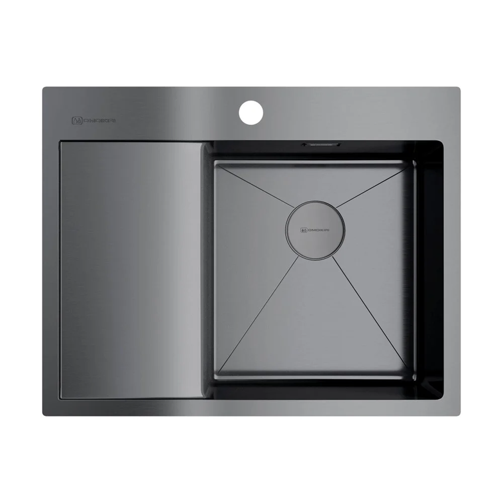 Кухонная мойка Omoikiri Akisame 65-GM-R нерж.сталь/вороненая сталь 4973098 Кухонная мойка Omoikiri Akisame 65-GM-R нерж.сталь/вороненая сталь 4973098