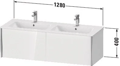 Тумба под раковину Duravit XVIU XV40290B140 подвесная 128 см черный глянцевый Тумба под раковину Duravit XVIU XV40290B140 подвесная 128 см черный глянцевый