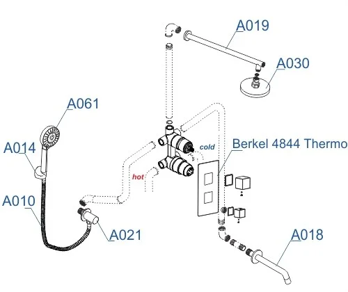 Душевая система Wasserkraft А174819 Thermo встраиваемая Душевая система Wasserkraft А174819 Thermo встраиваемая
