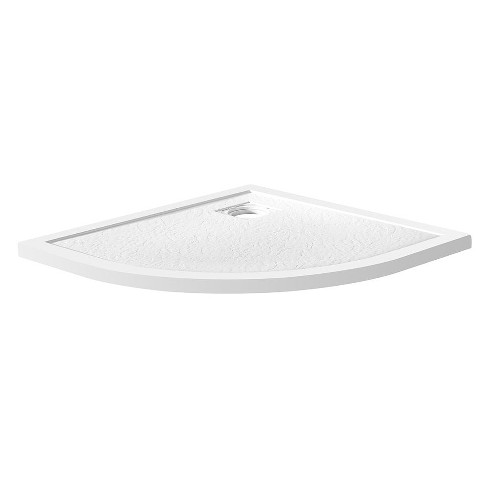 Детальная картинка товара «душевой поддон belbagno uno tray-mr-uno-r-90-550-35-w-cr 900x900 из искусственного мрамора в комплекте с сифоном белый»