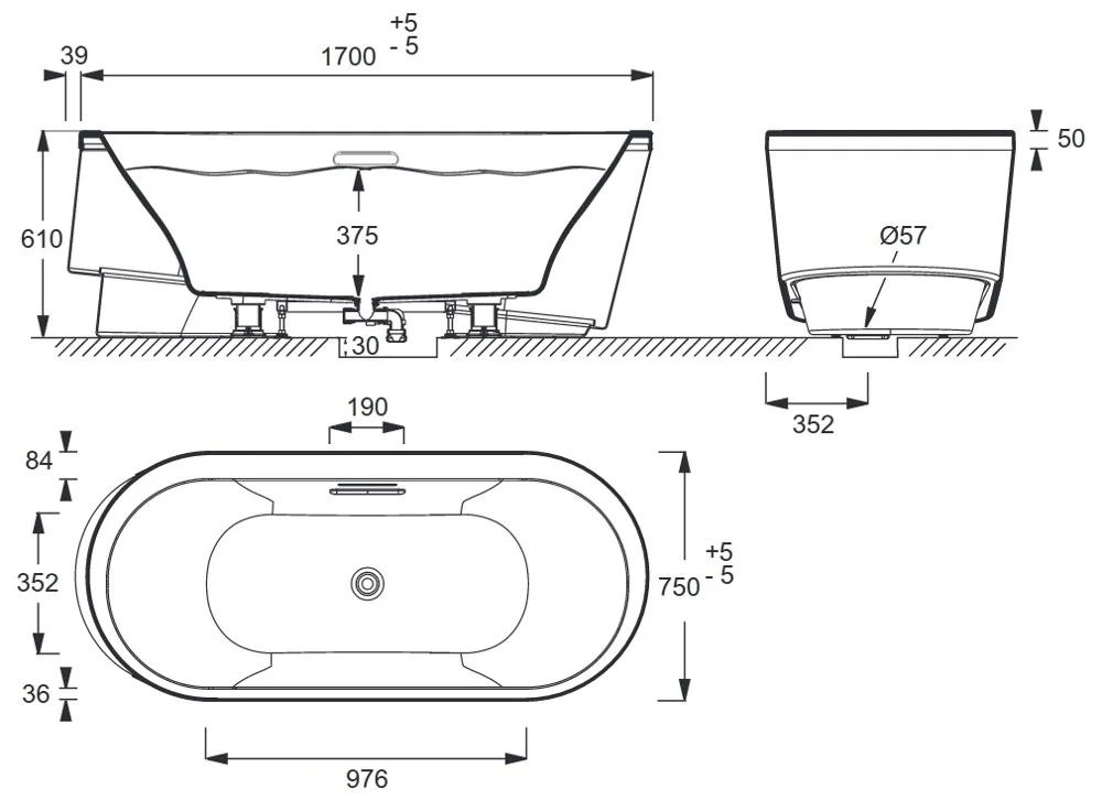 Акриловая ванна Jacob Delafon Evok 170x75 18347K-00 Акриловая ванна Jacob Delafon Evok 170x75 18347K-00