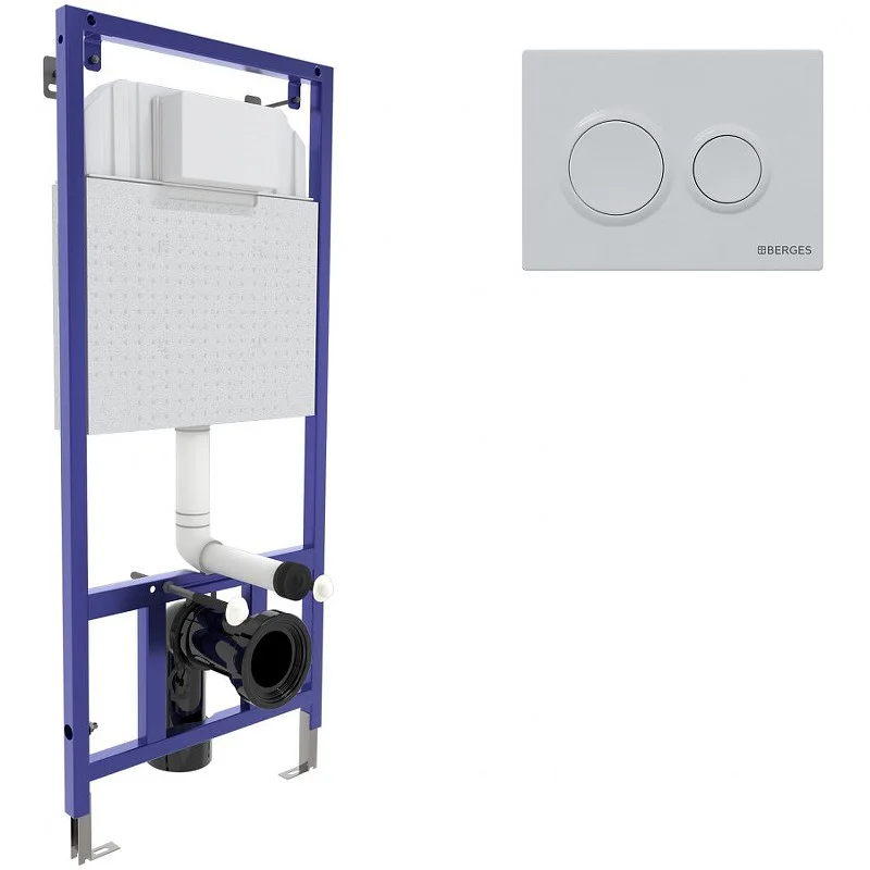 Инсталляция для унитаза BERGES NOVUM кнопка O1 белая 040261 Инсталляция для унитаза BERGES NOVUM кнопка O1 белая 040261