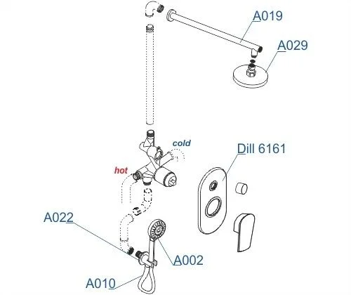 Душевая система WasserKRAFT A16629 встраиваемая хром Душевая система WasserKRAFT A16629 встраиваемая хром