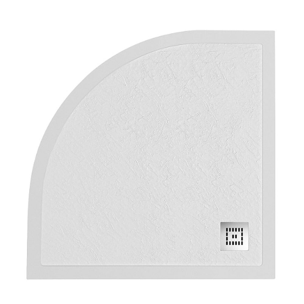 Детальная картинка товара «душевой поддон belbagno uno tray-mr-uno-r-90-550-35-w-cr 900x900 из искусственного мрамора в комплекте с сифоном белый»