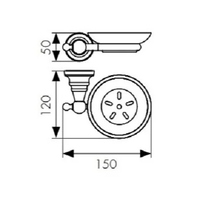 Мыльница Kaiser KH-2203 хром латунь стекло Мыльница Kaiser KH-2203 хром латунь стекло