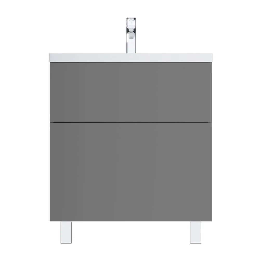 Тумба под раковину AM.PM Gem M90FSX07522GM32 напольная, 75 см push-to-open, графит матовый Тумба под раковину AM.PM Gem M90FSX07522GM32 напольная, 75 см push-to-open, графит матовый