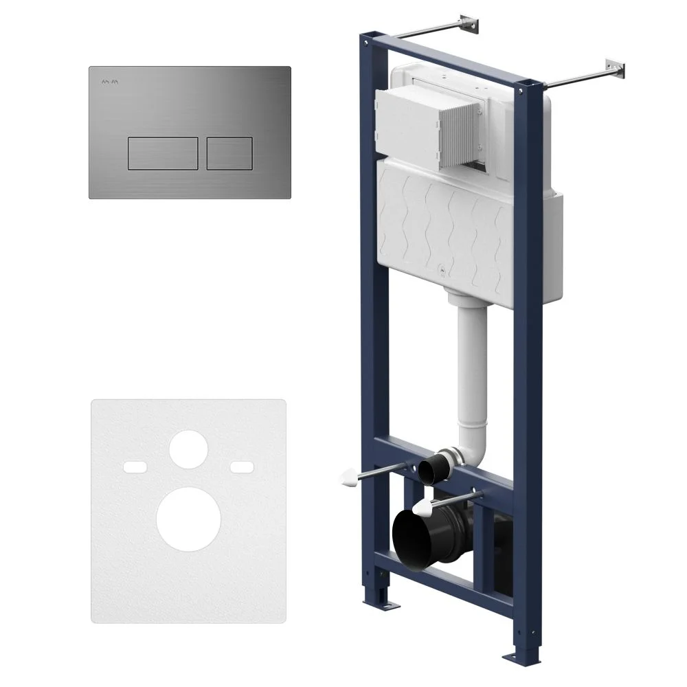 Инсталляция для унитаза AM.PM Pro I012704.7031 Pro с пневматической клавишей пластик, мат никель Инсталляция для унитаза AM.PM Pro I012704.7031 Pro с пневматической клавишей пластик, мат никель