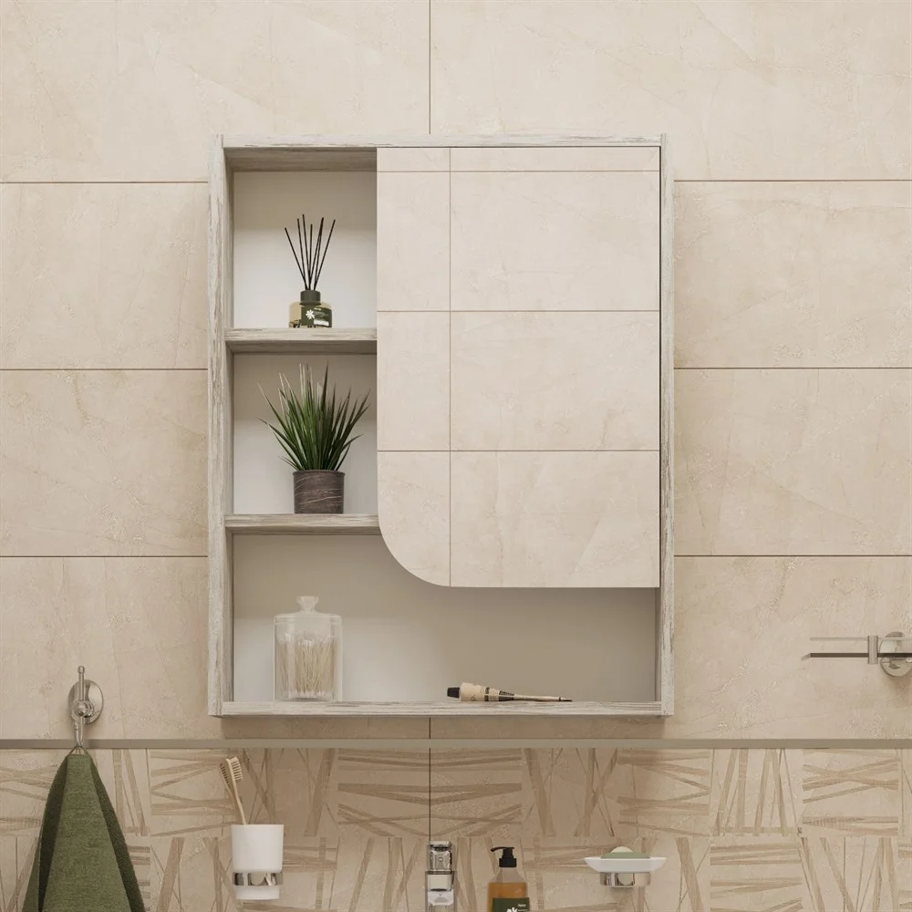 Зеркальный шкаф DIWO Самара 60 R, дуб скандинавский, прямоугольное, навесное, левый, под дерево 4618 461849 Зеркальный шкаф DIWO Самара 60 R, дуб скандинавский, прямоугольное, навесное, левый, под дерево 4618 461849