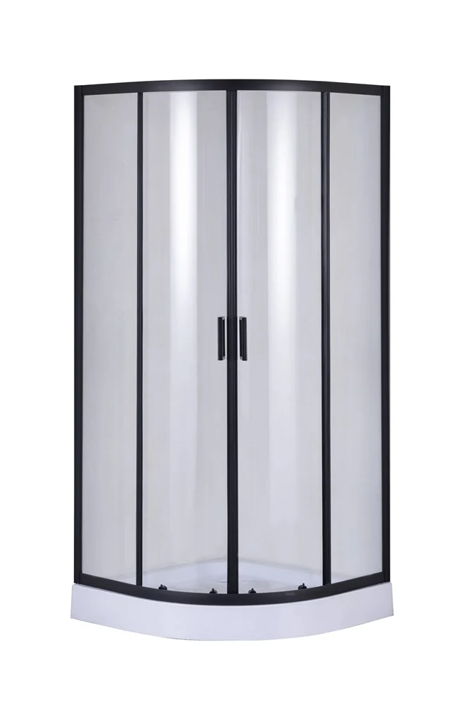 Душевой уголок Taliente 90x90x195см, четверть круга, раздвижной, прозр.стекло 6мм, черный профиль TA-09091-1CB Душевой уголок Taliente 90x90x195см, четверть круга, раздвижной, прозр.стекло 6мм, черный профиль TA-09091-1CB