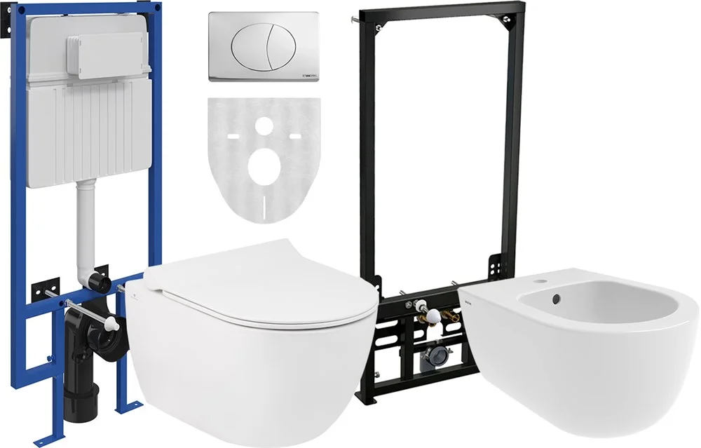 Комплект Унитаз подвесной Seramiksan Hill A031161H безободковый, с микролифтом + Система инсталляции 562805 Комплект Унитаз подвесной Seramiksan Hill A031161H безободковый, с микролифтом + Система инсталляции 562805