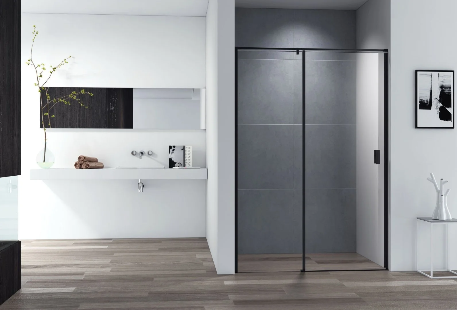 Душевая дверь CEZARES URBAN-B-12-100-C-NERO 100см стекло прозрачное, профиль черный Душевая дверь CEZARES URBAN-B-12-100-C-NERO 100см стекло прозрачное, профиль черный