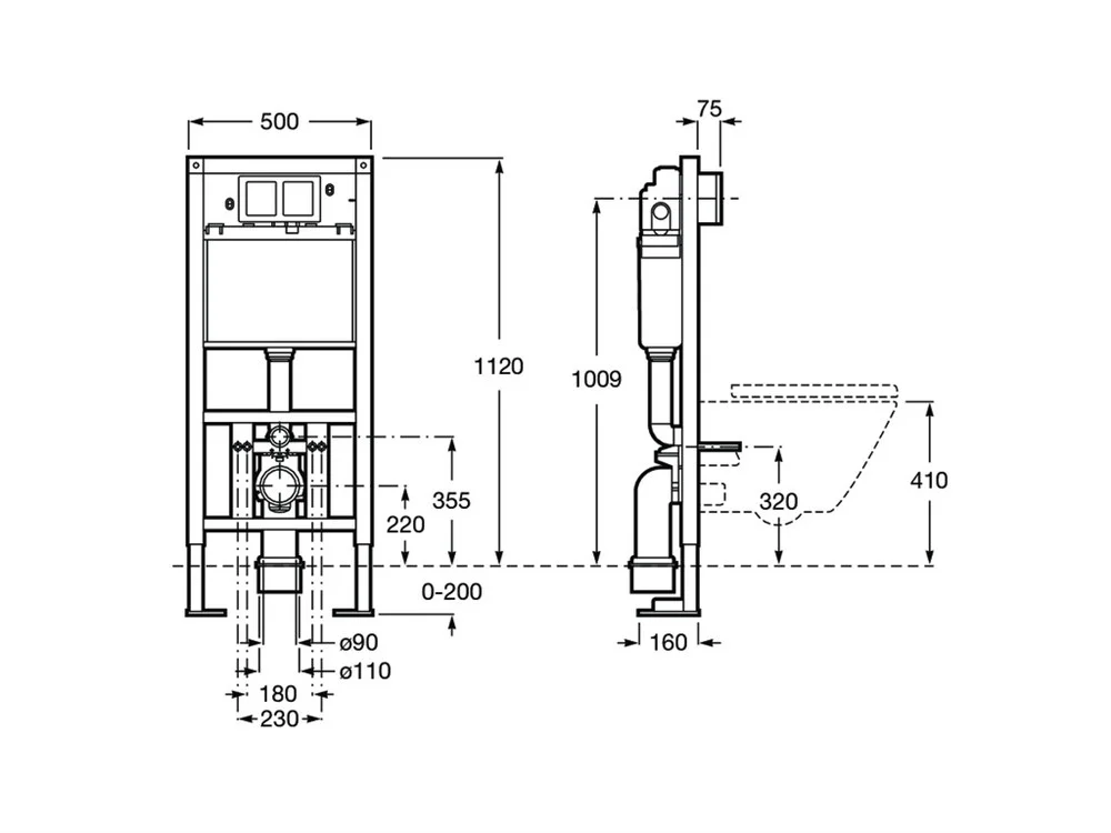 Инсталляция для унитаза Roca отдельностоящая Duplo 890090700 Инсталляция для унитаза Roca отдельностоящая Duplo 890090700