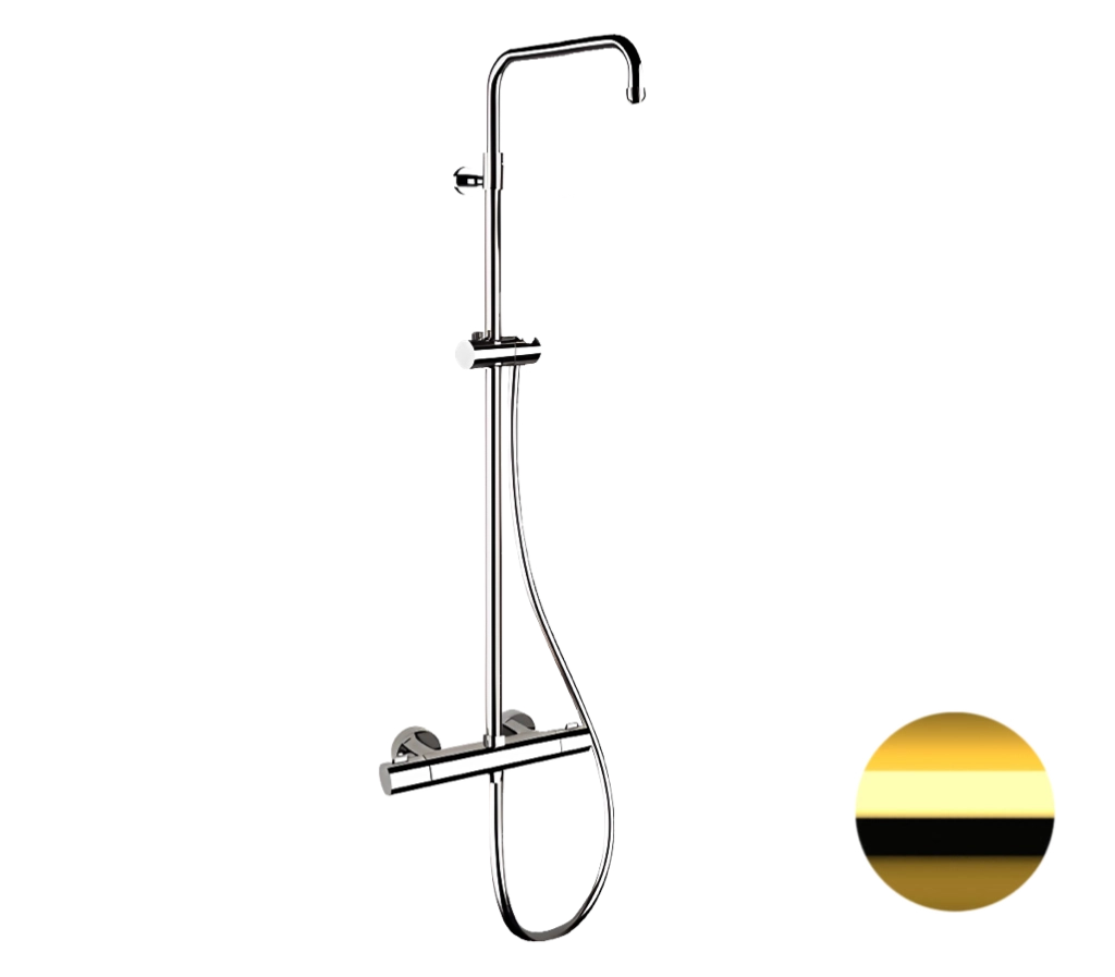 Душевая система Remer Elegance EQ32ASSDDO термостатическая, золото глянцевое Душевая система Remer Elegance EQ32ASSDDO термостатическая, золото глянцевое
