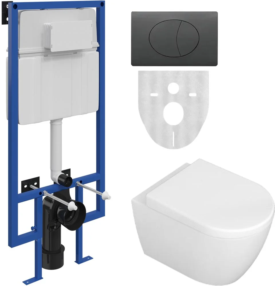 Комплект Унитаз подвесной STWORKI Ларвик 5512 безободковый с микролифтом + Система инсталляции для у 588919 Комплект Унитаз подвесной STWORKI Ларвик 5512 безободковый с микролифтом + Система инсталляции для у 588919