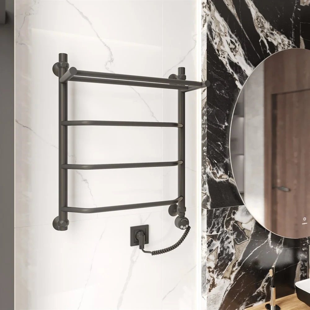 Полотенцесушитель электрический EWRIKA Сафо FT 60х50 R, черный матовый 537249 Полотенцесушитель электрический EWRIKA Сафо FT 60х50 R, черный матовый 537249