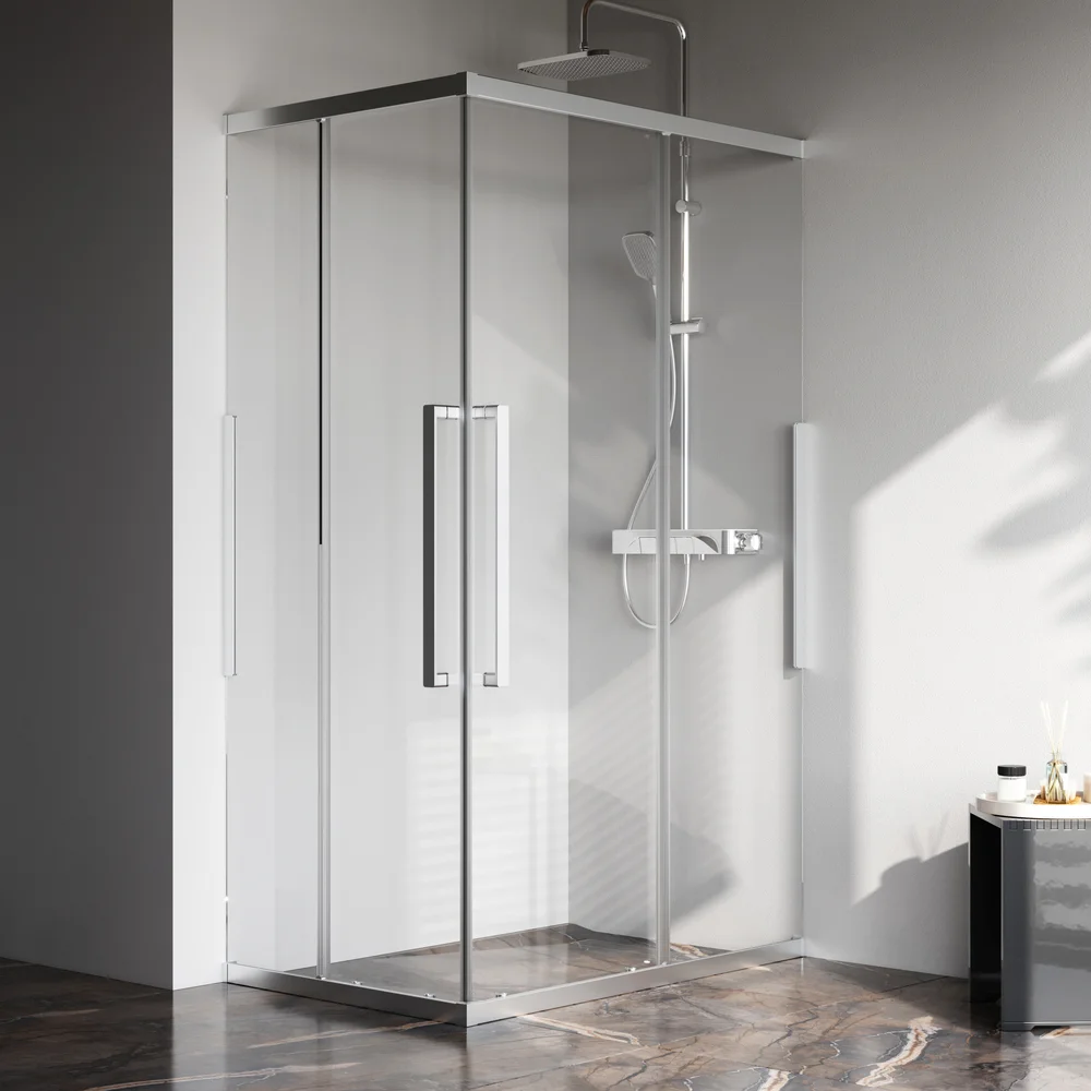 Душевой уголок AM.PM Func W84G-403-12080-MT 120х80, профиль хром матовый, стекло прозрачное Душевой уголок AM.PM Func W84G-403-12080-MT 120х80, профиль хром матовый, стекло прозрачное