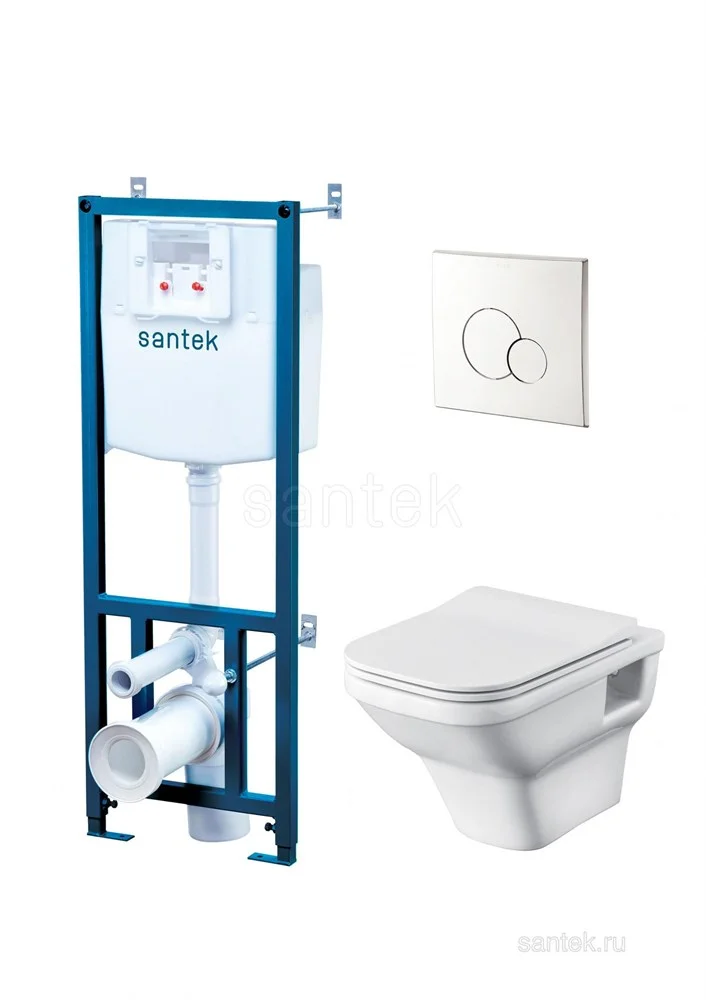 Комплект унитаза Santek Лайн 1WH501729 с инсталляцей, сиденье Slim, SoftCloseи клавишей смыва хром 1.WH50.1.729 Комплект унитаза Santek Лайн 1WH501729 с инсталляцей, сиденье Slim, SoftCloseи клавишей смыва хром 1.WH50.1.729