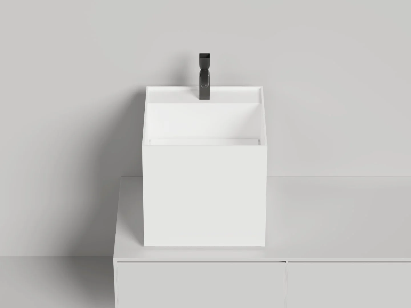 Раковина Salini ARMONIA SQUARE TOP 03 покраска по RAL полностью 130513TGF 450x450 накладная S-Sense Раковина Salini ARMONIA SQUARE TOP 03 покраска по RAL полностью 130513TGF 450x450 накладная S-Sense