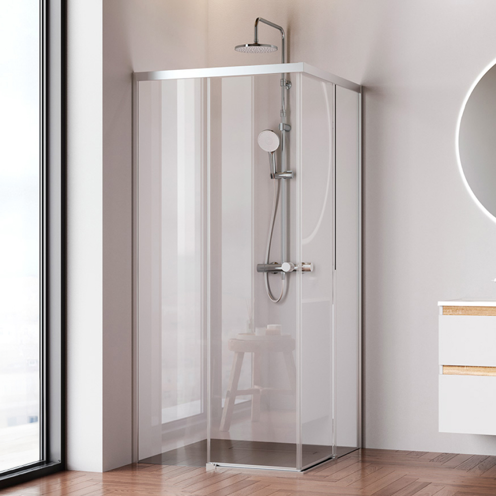 Душевой уголок AM.PM X-Joy W94G-403-9090-MT1K раздвижные двери 90x90 профиль хром матовый, стекло прозрачное Душевой уголок AM.PM X-Joy W94G-403-9090-MT1K раздвижные двери 90x90 профиль хром матовый, стекло прозрачное