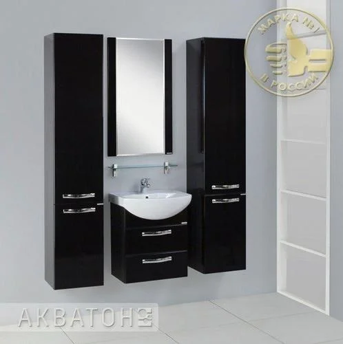 Тумба с раковиной Aquaton Ария 65 М черный глянец 1A1233K0AA950 Тумба с раковиной Aquaton Ария 65 М черный глянец 1A1233K0AA950