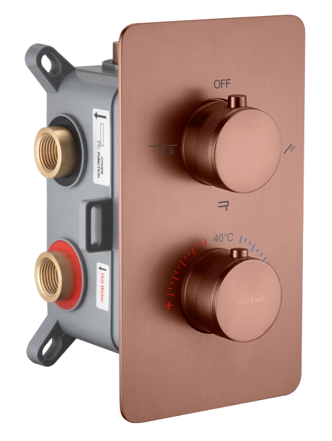 Смеситель для душа Boheme CELL 134-3-BRB встраиваемый, с термостатом BRUSHED BRONZE Смеситель для душа Boheme CELL 134-3-BRB встраиваемый, с термостатом BRUSHED BRONZE