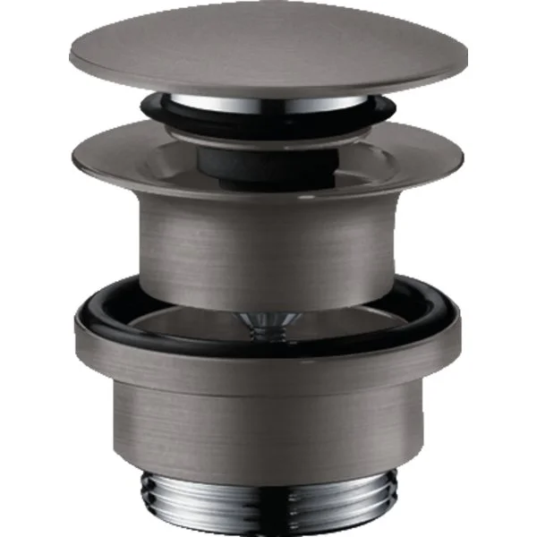 Донный клапан Hansgrohe push-open 50100340, шлифованный черный хром Донный клапан Hansgrohe push-open 50100340, шлифованный черный хром