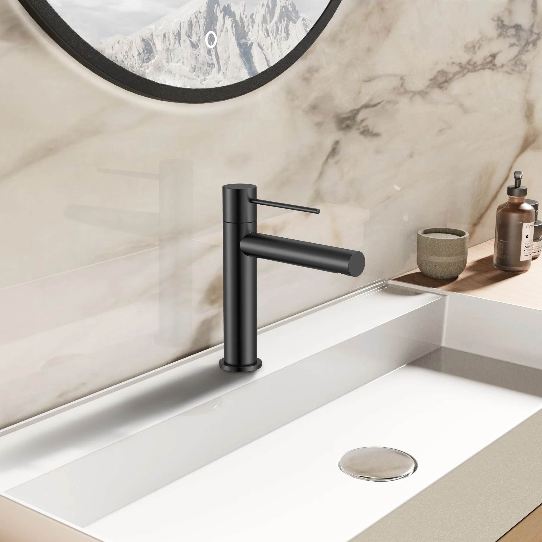 Смеситель для раковины Vincea Aspire VBF-4AS01MB, черный матовый Смеситель для раковины Vincea Aspire VBF-4AS01MB, черный матовый