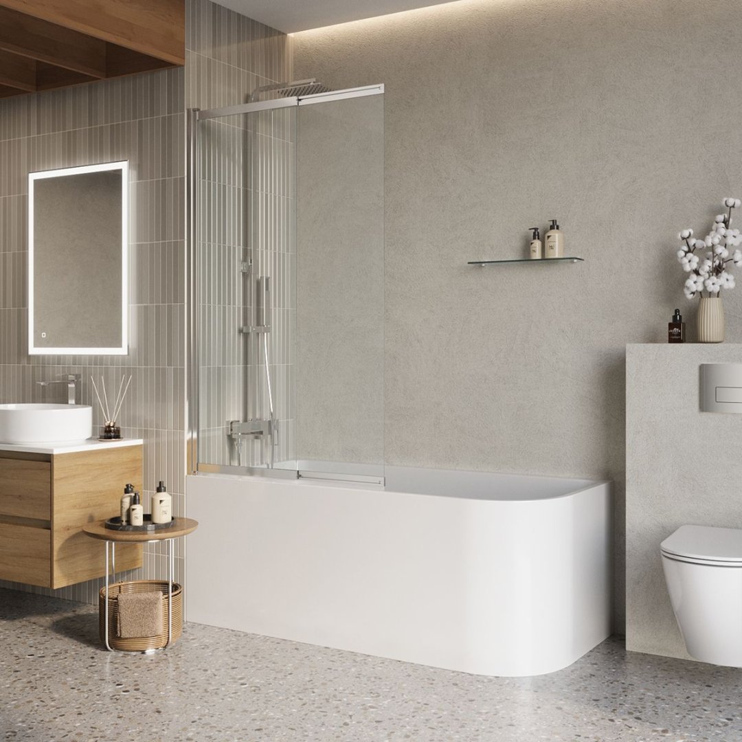 Детальная картинка товара «шторка на ванну belbagno luce-vf-11-90/145-c-cr»