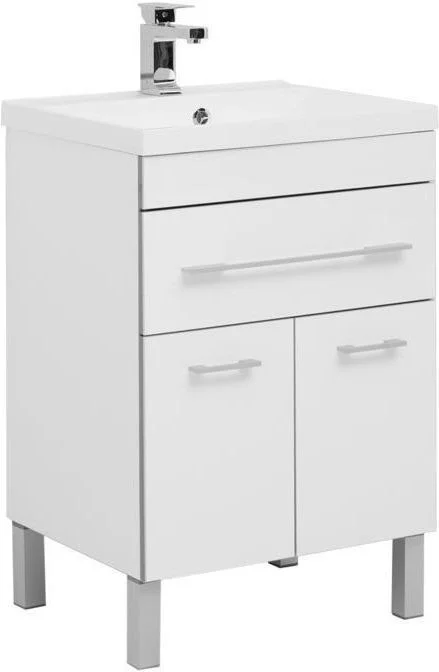 Тумба с раковиной Aquanet Верона 58 белый (напольная 1 ящик 2 дверцы) 00287667 Тумба с раковиной Aquanet Верона 58 белый (напольная 1 ящик 2 дверцы) 00287667