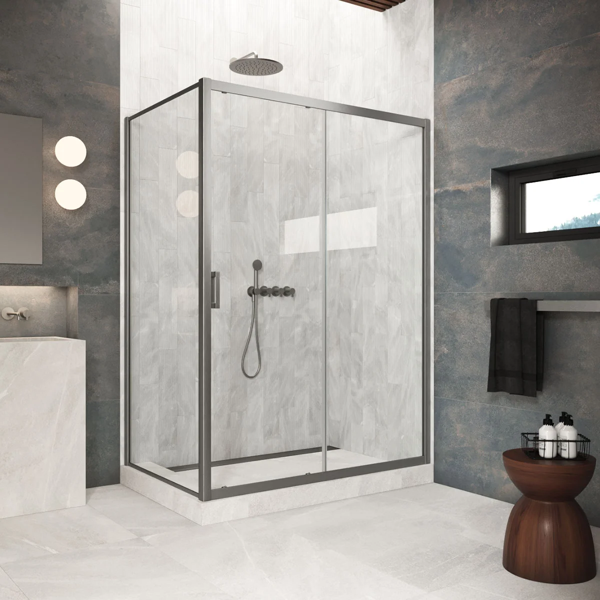 Душевой уголок Vegas-glass ZP+ZPV Protec 150*95 11 crystalvision 1500x950 мм, профиль оружейная сталь, стекло crystalvision Душевой уголок Vegas-glass ZP+ZPV Protec 150*95 11 crystalvision 1500x950 мм, профиль оружейная сталь, стекло crystalvision