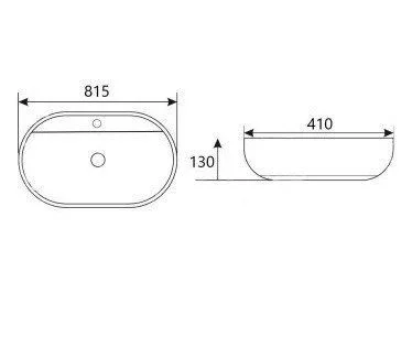Раковина CeramaLux 78325MDH накладная, серый матовый Раковина CeramaLux 78325MDH накладная, серый матовый