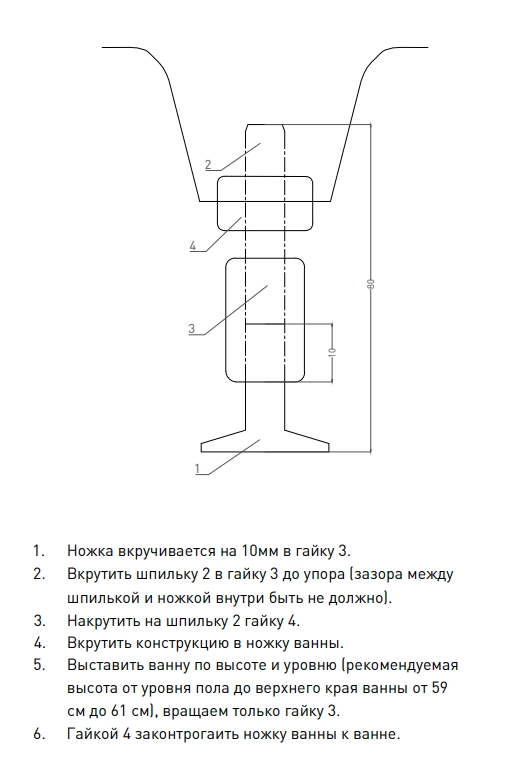Ножка для ванны Salini D32 и резьбой М10х25 металл 28101 из искусственного камня Ножка для ванны Salini D32 и резьбой М10х25 металл 28101 из искусственного камня