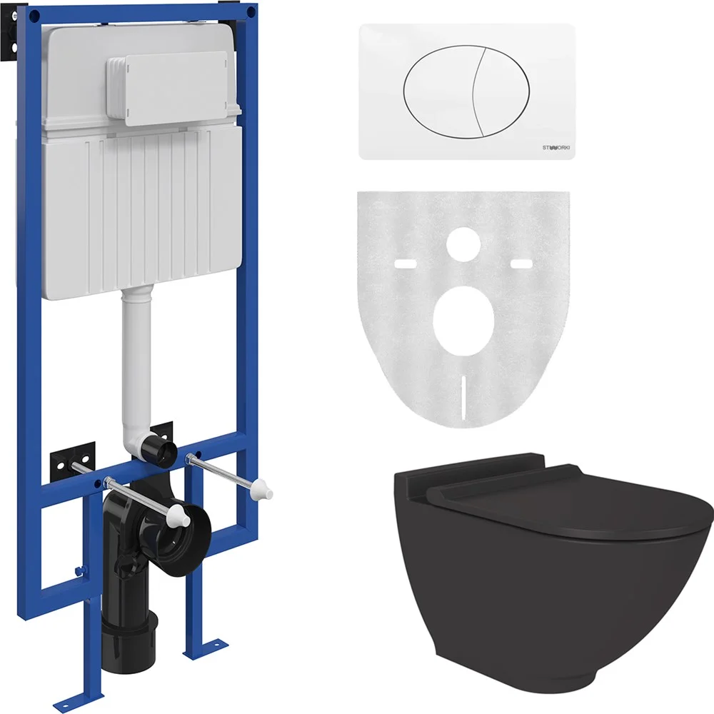 Комплект Унитаз подвесной STWORKI Rotenburg SWH52 безободковый + Система инсталляции для унитазов ST 555246 Комплект Унитаз подвесной STWORKI Rotenburg SWH52 безободковый + Система инсталляции для унитазов ST 555246