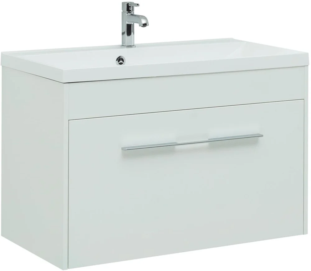 Тумба под раковину Aquanet Августа 90 белый (ручка хром) 00274019 Тумба под раковину Aquanet Августа 90 белый (ручка хром) 00274019