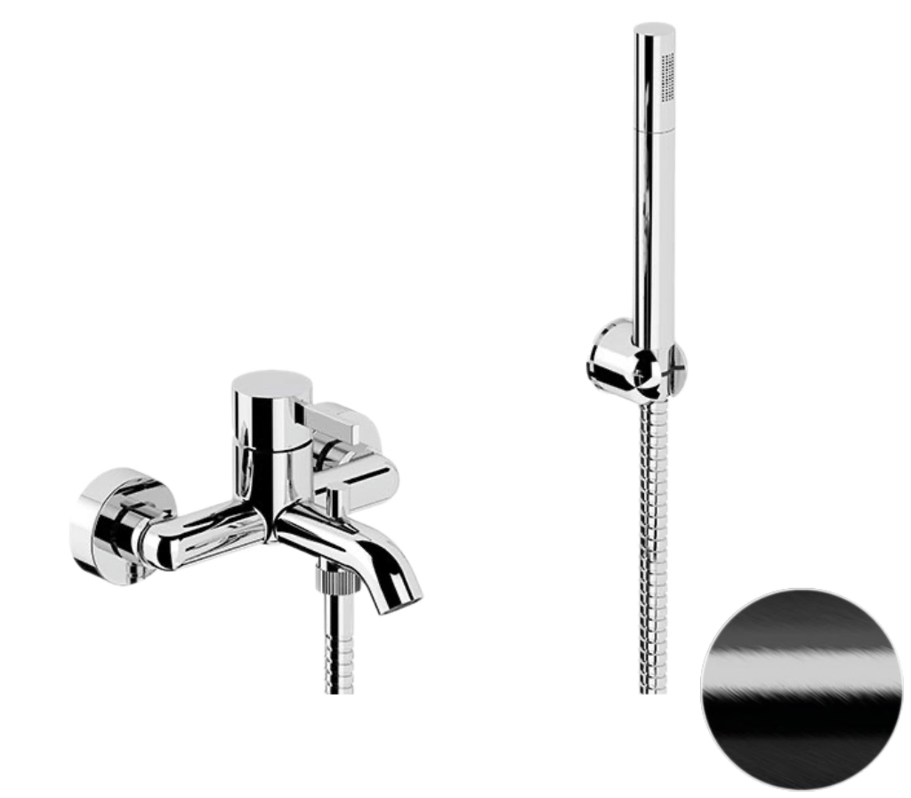 Смеситель для ванны Remer Metrica MC02CFP, черный брашированный хром Смеситель для ванны Remer Metrica MC02CFP, черный брашированный хром