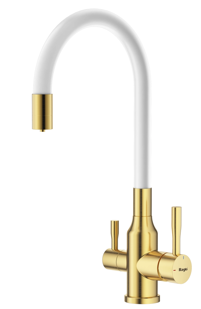 Смеситель для кухни Raglo R81.64.03 с гибким изливом с подключением к фильтру, золотой сатин Смеситель для кухни Raglo R81.64.03 с гибким изливом с подключением к фильтру, золотой сатин