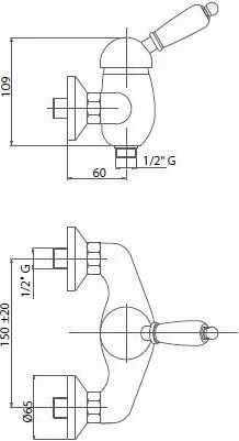 Смеситель для душа CEZARES GIUBILEO-DM-01 Смеситель для душа CEZARES GIUBILEO-DM-01