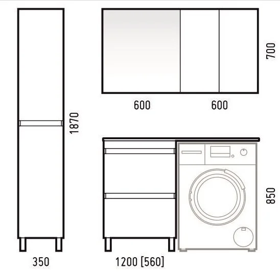 Тумба под раковину Corozo напольная Альтаир 120, 2 ящ., Мадлен 120 SD-00000500 Тумба под раковину Corozo напольная Альтаир 120, 2 ящ., Мадлен 120 SD-00000500